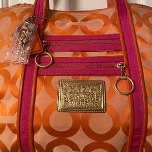 Orange coach handbag